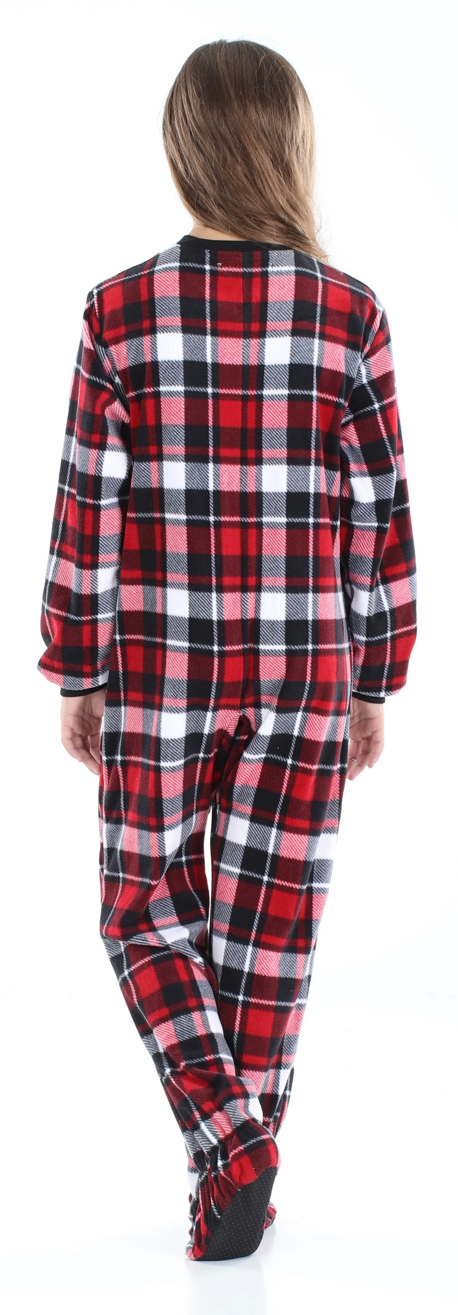 SleepytimePjs Family Matching Red & Black Onesie Footed Pajamas