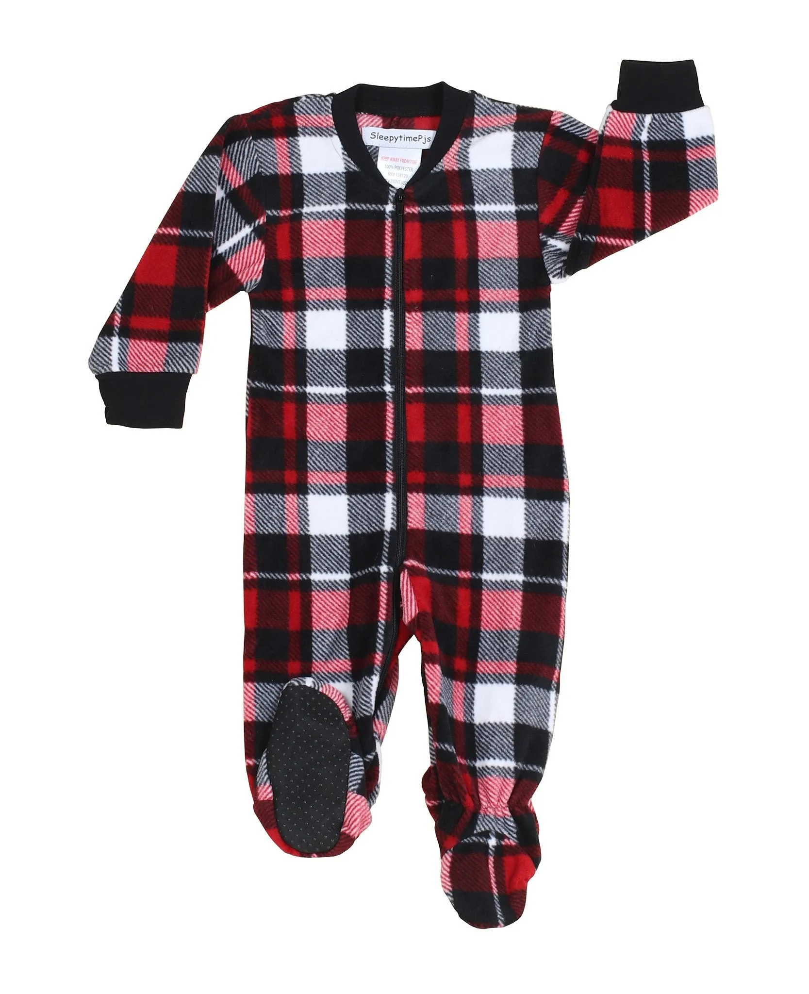 SleepytimePjs Family Matching Red & Black Onesie Footed Pajamas