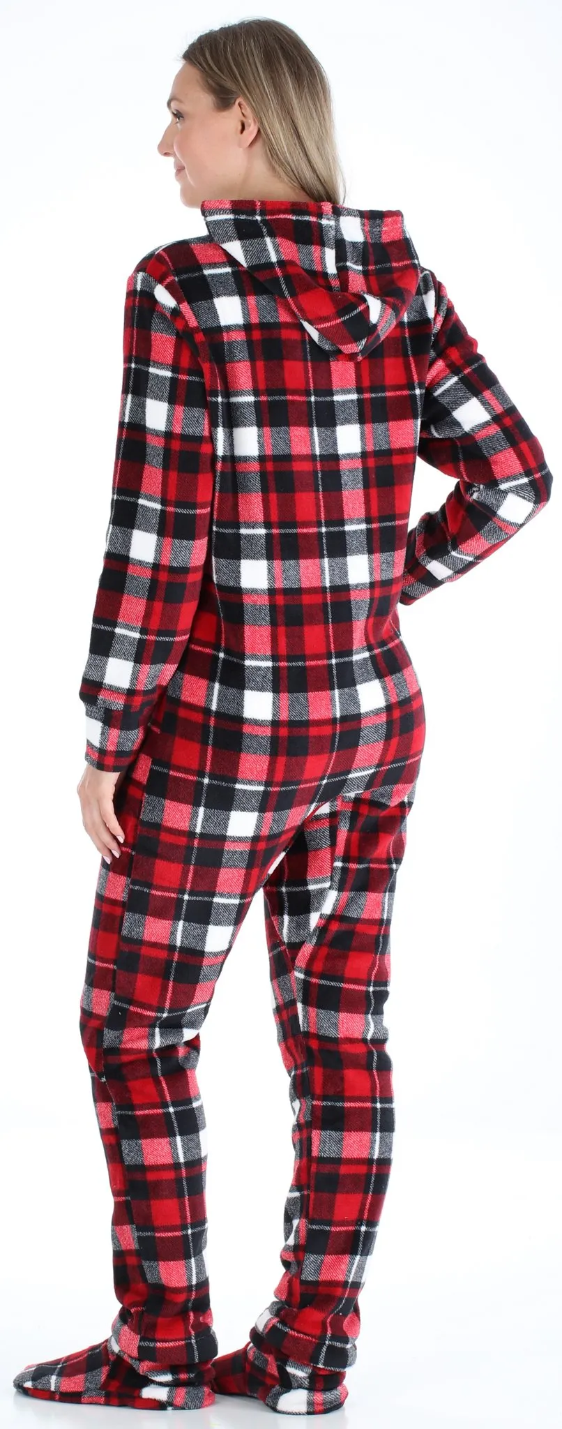 SleepytimePjs Family Matching Red & Black Onesie Footed Pajamas