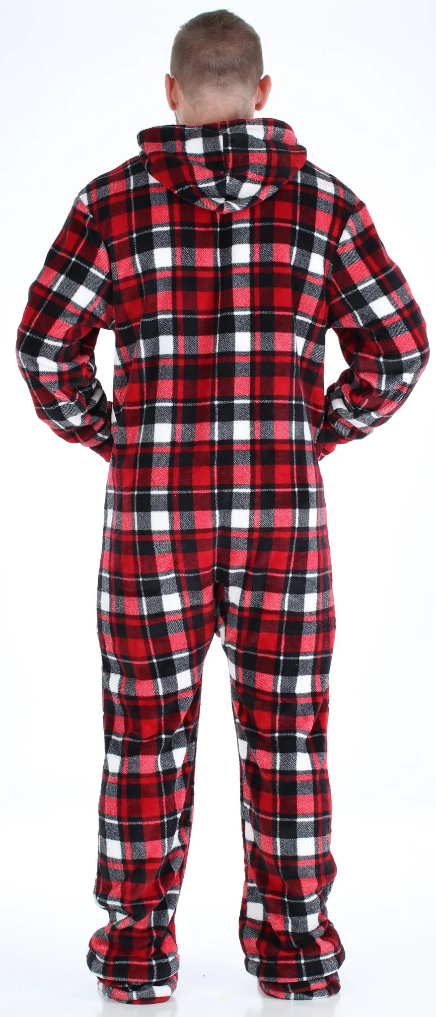 SleepytimePjs Family Matching Red & Black Onesie Footed Pajamas