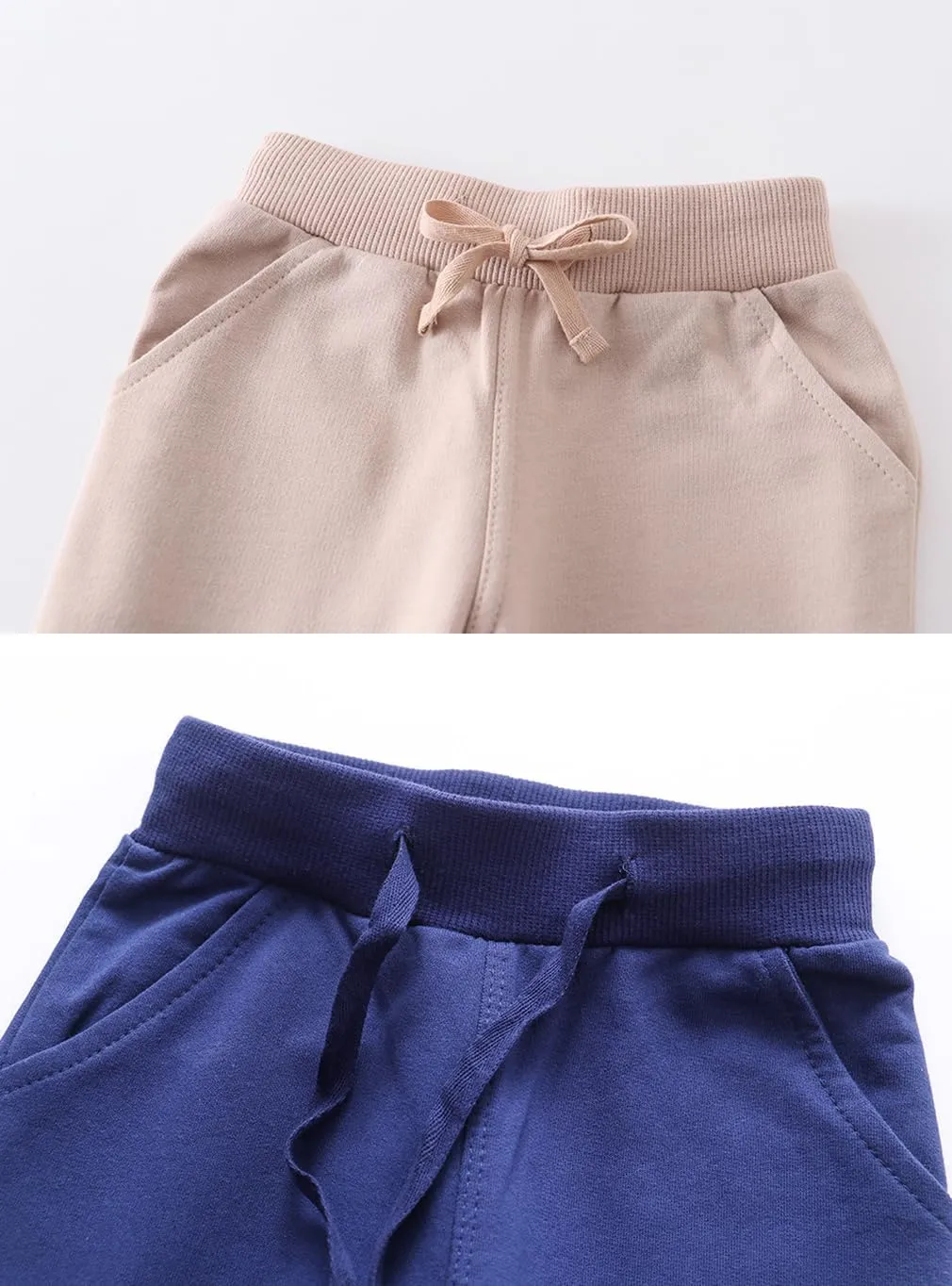 Toddler Boys Jogger Pants Boy Cotton Drawstring Elastic Waist Sweatpants Joggers 2 Pack Set 2-7T