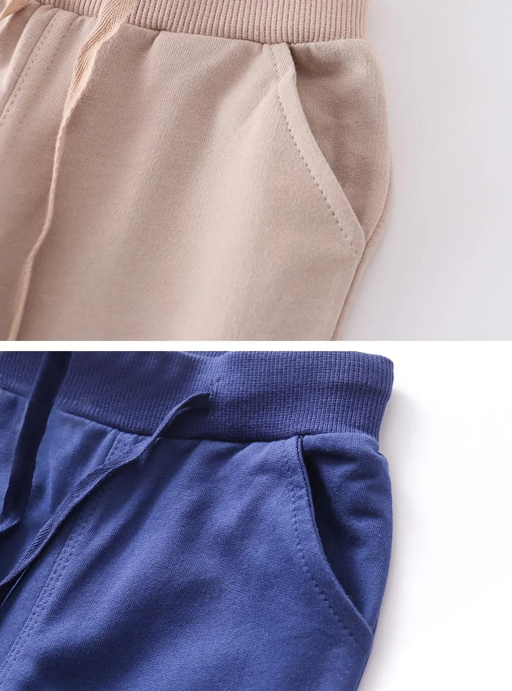 Toddler Boys Jogger Pants Boy Cotton Drawstring Elastic Waist Sweatpants Joggers 2 Pack Set 2-7T