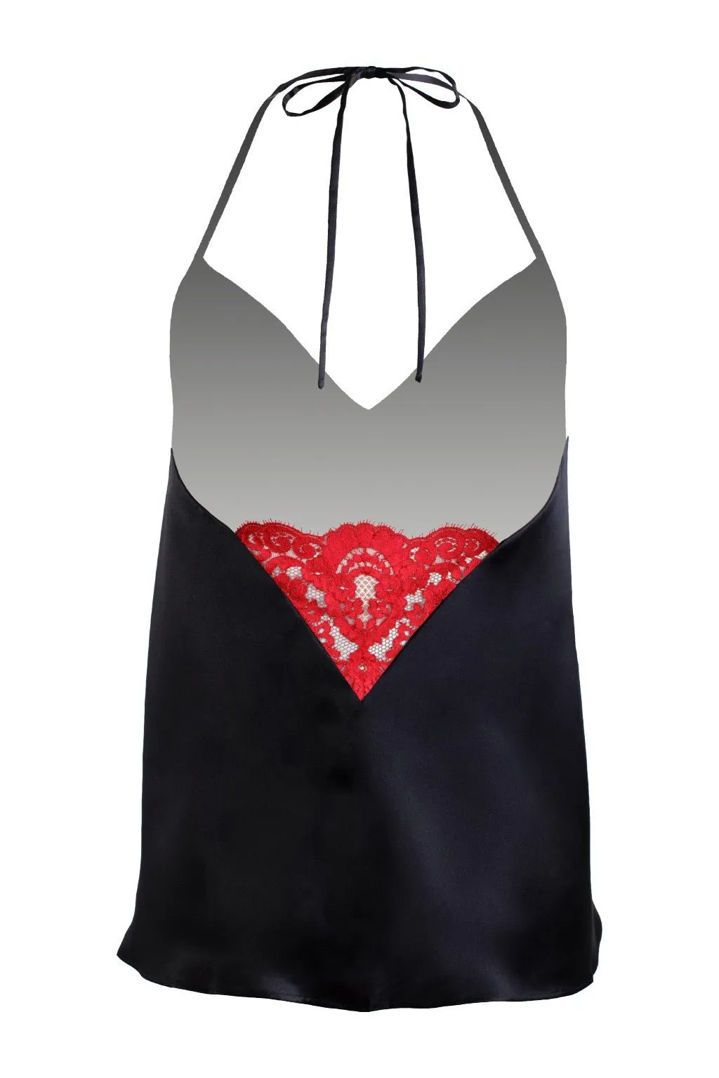 Valentine, Camisole in satin and antique lace