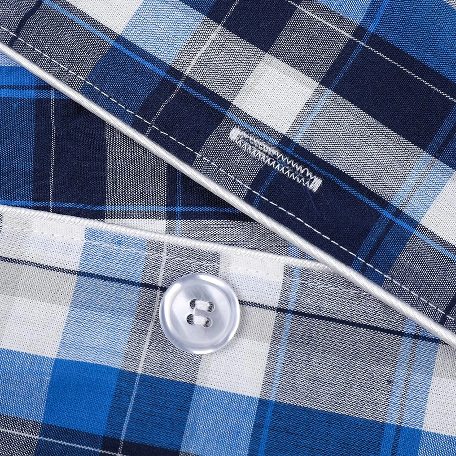 Vulcanodon Mens Cotton Pajama Set Short Sleeve, Button Down Pajama Set for Men Lightweight Men's Sleepwear