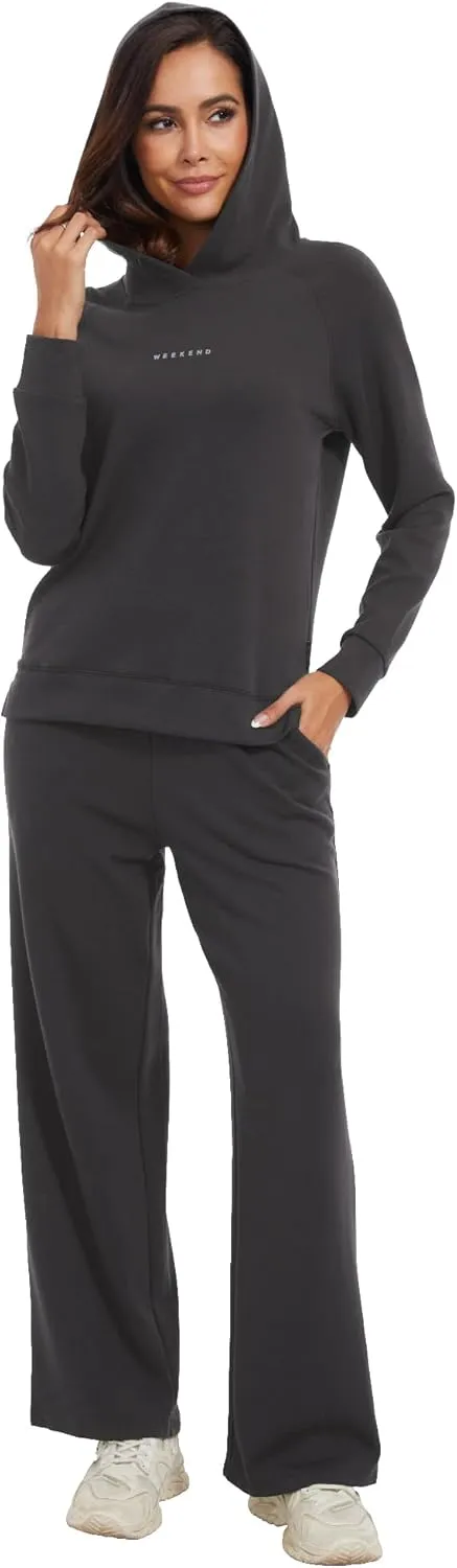 WiWi Women Outfits Sweatsuits Lounge Hoodie Set for Womens Long Sleeve Hoodies and Jogger Pant Tracksuit S-XXL