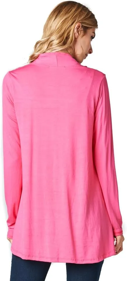 Women Casual Open Front Long Sleeve Lightweight Softest Viscose Made from Bamboo Cardigan