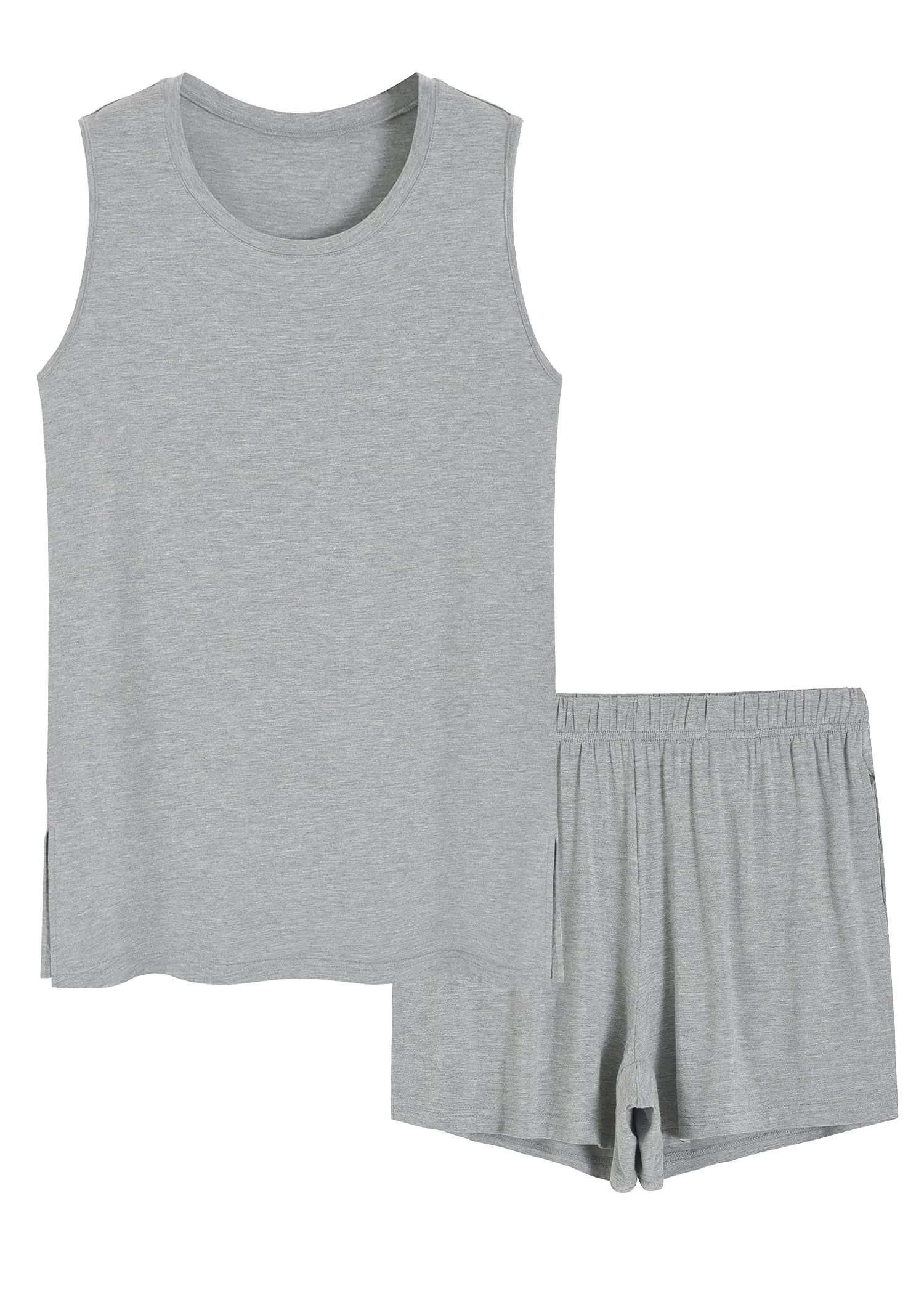 Women's Bamboo Viscose Pajama Tank Top Shorts Lounge Set