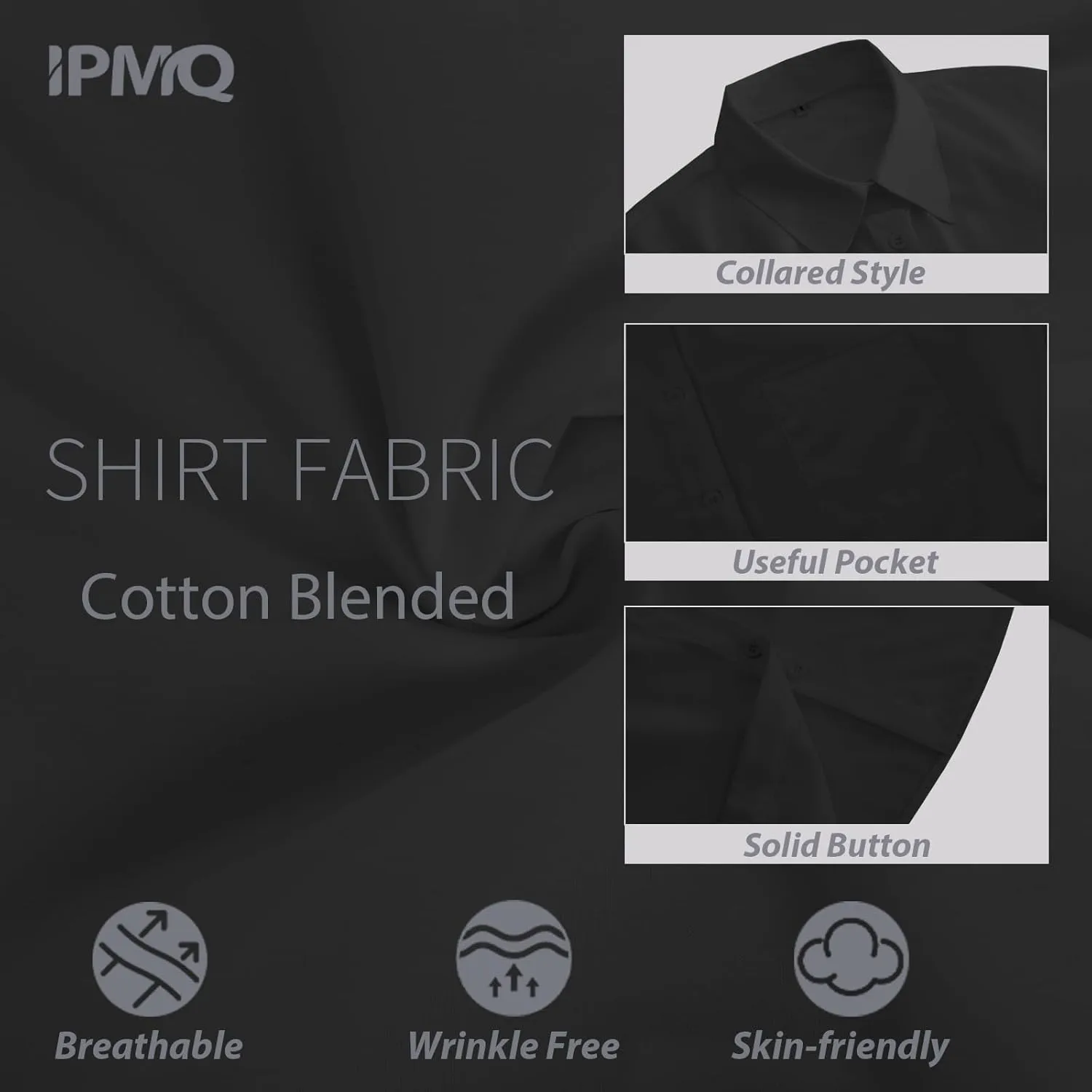 Womens Button Down Shirts Cotton Wrinkle Free Long Sleeve Tops Solid Stretch Dress Shirts Casual Work Office Blouses