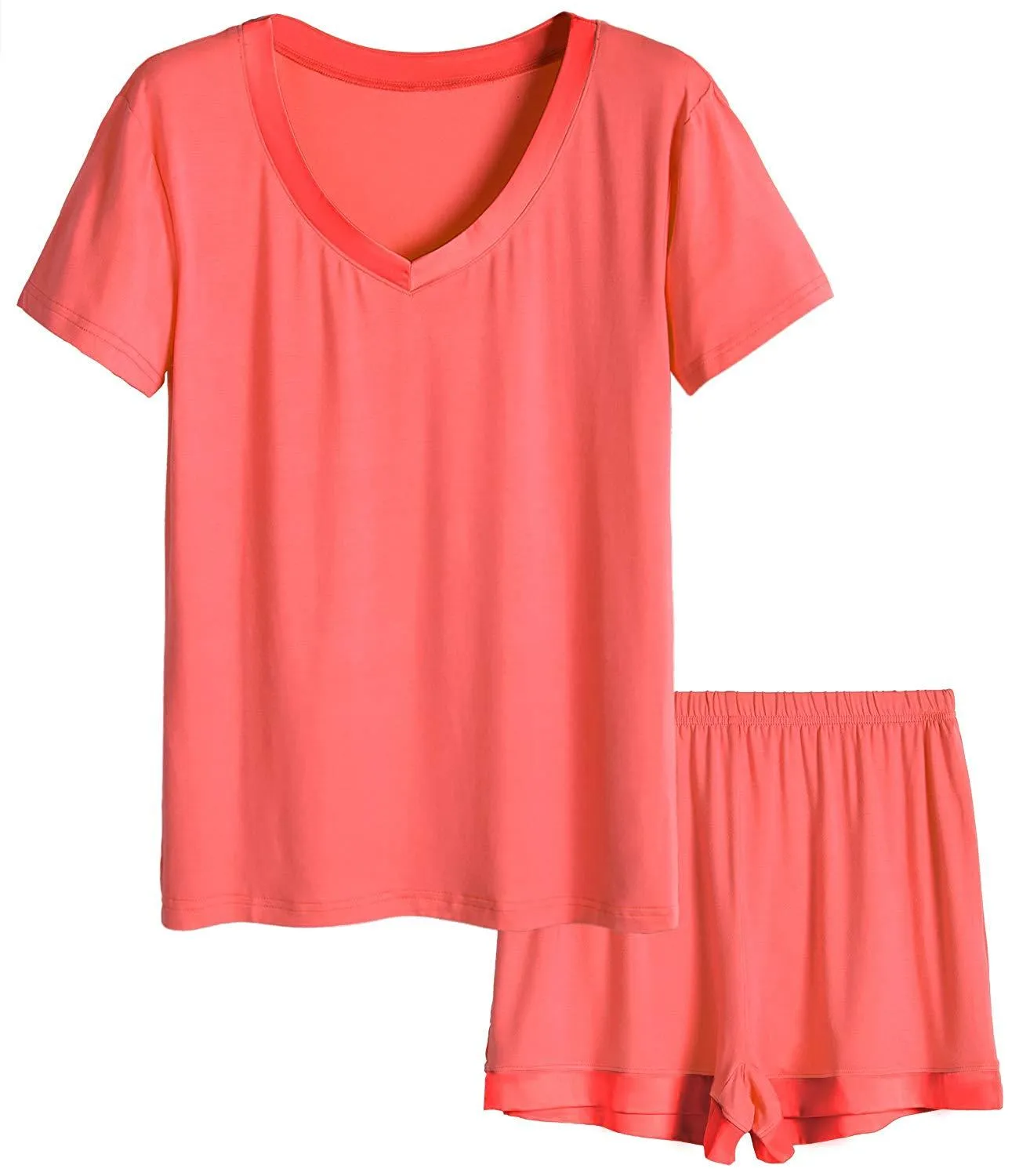 Women's V-Neck Short Sleeve Bamboo Pajama Set