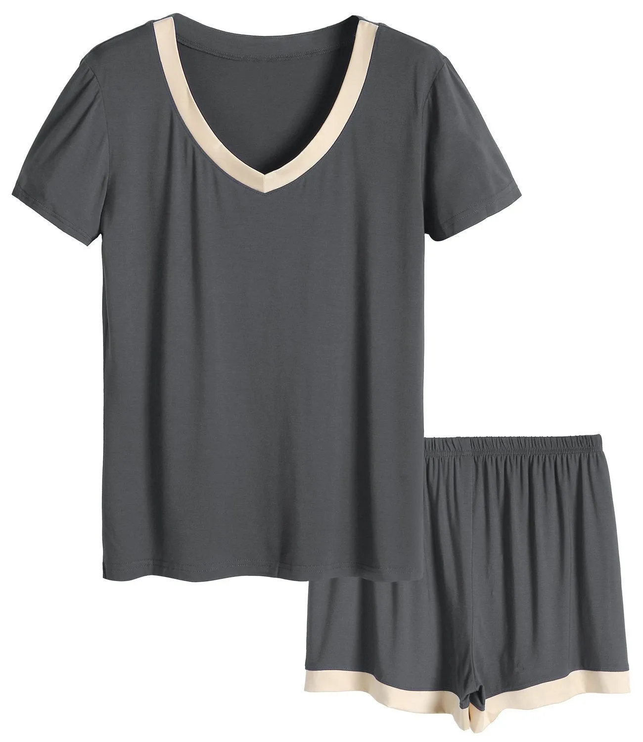 Women's V-Neck Short Sleeve Bamboo Pajama Set