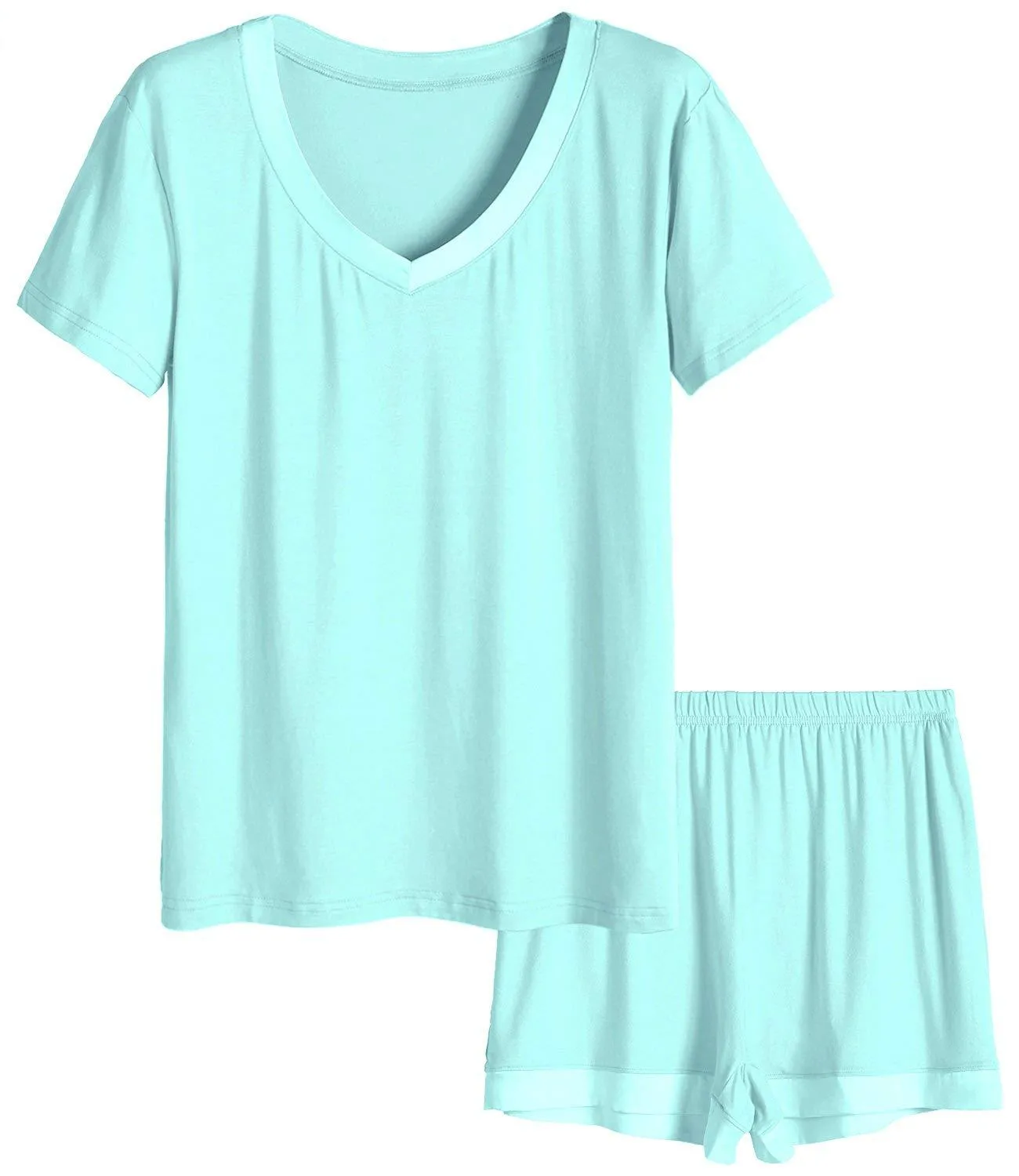 Women's V-Neck Short Sleeve Bamboo Pajama Set