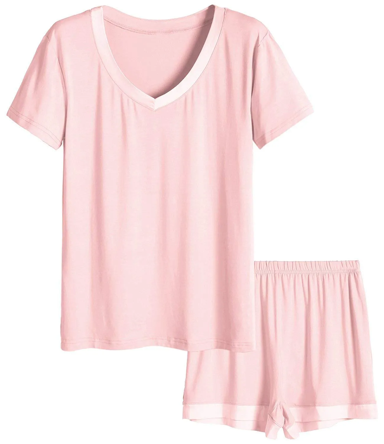 Women's V-Neck Short Sleeve Bamboo Pajama Set