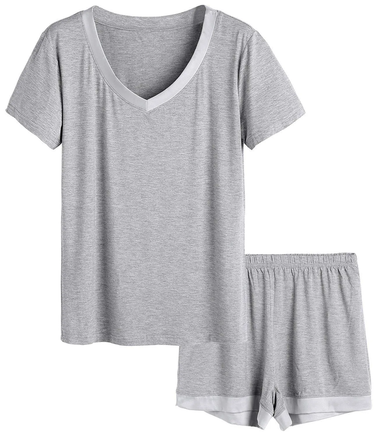 Women's V-Neck Short Sleeve Bamboo Pajama Set